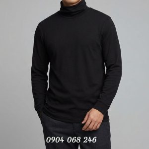 Áo giữ nhiệt nam cổ lọ Extra Warm màu đen 09 BLACK