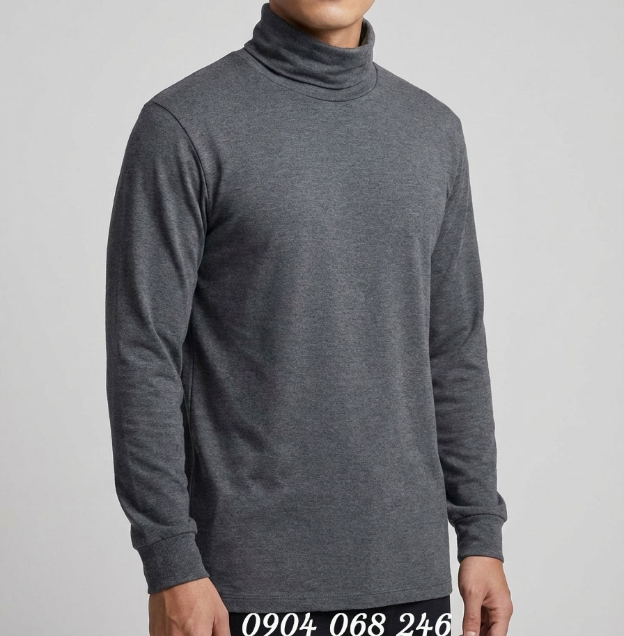 Áo giữ nhiệt nam cổ lọ Extra Warm màu xám 08 DARK GRAY